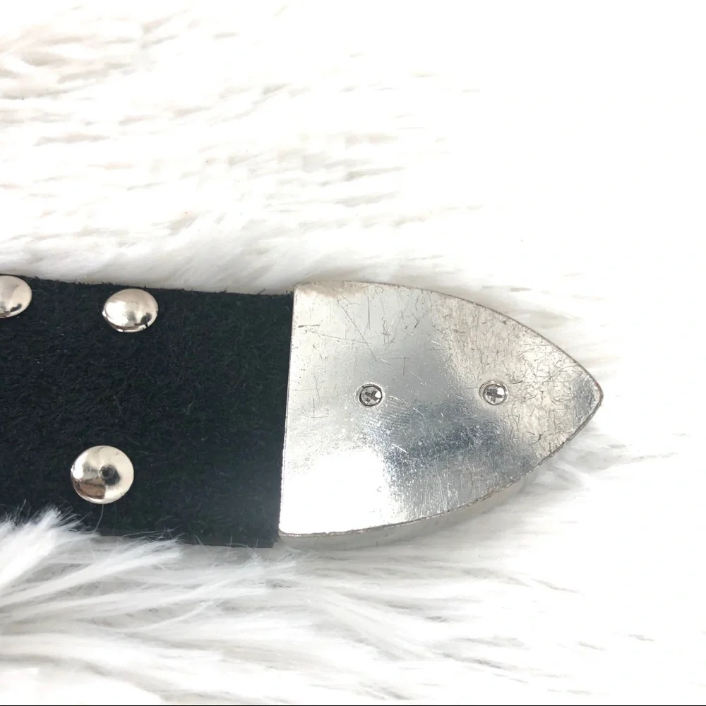 Black Leather & Rhinestone Belt - BLING - Picture 8 of 12